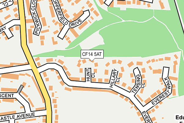 CF14 5AT map - OS OpenMap – Local (Ordnance Survey)