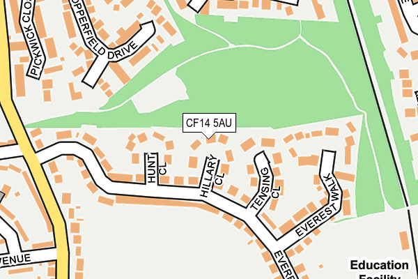 CF14 5AU map - OS OpenMap – Local (Ordnance Survey)