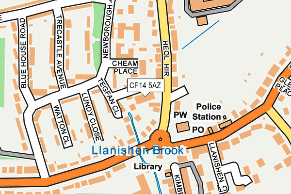 CF14 5AZ map - OS OpenMap – Local (Ordnance Survey)