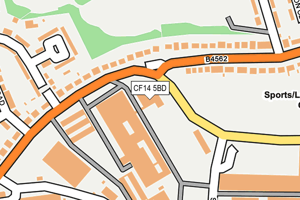 CF14 5BD map - OS OpenMap – Local (Ordnance Survey)