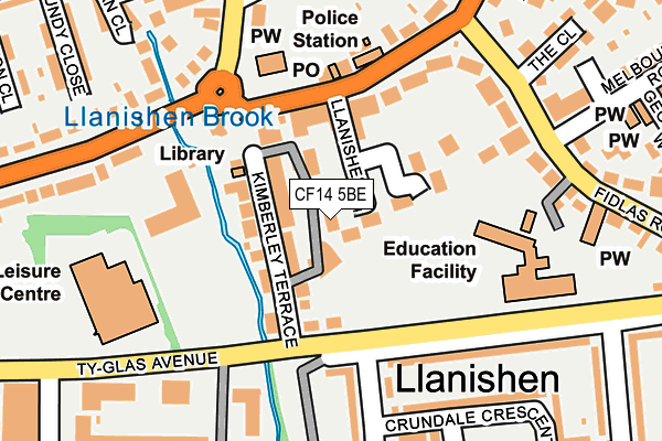 CF14 5BE map - OS OpenMap – Local (Ordnance Survey)