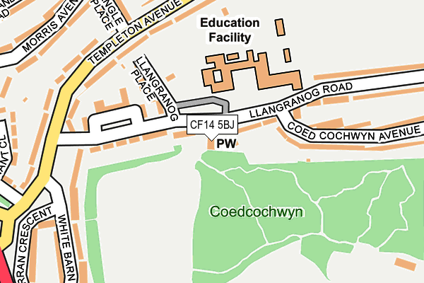 CF14 5BJ map - OS OpenMap – Local (Ordnance Survey)