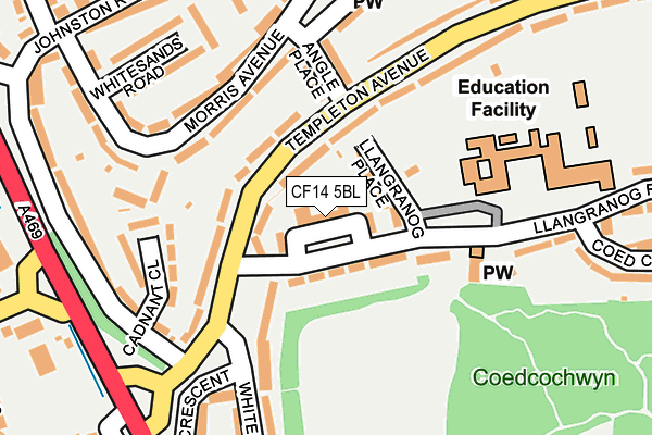 CF14 5BL map - OS OpenMap – Local (Ordnance Survey)