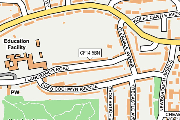 CF14 5BN map - OS OpenMap – Local (Ordnance Survey)