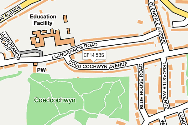 CF14 5BS map - OS OpenMap – Local (Ordnance Survey)