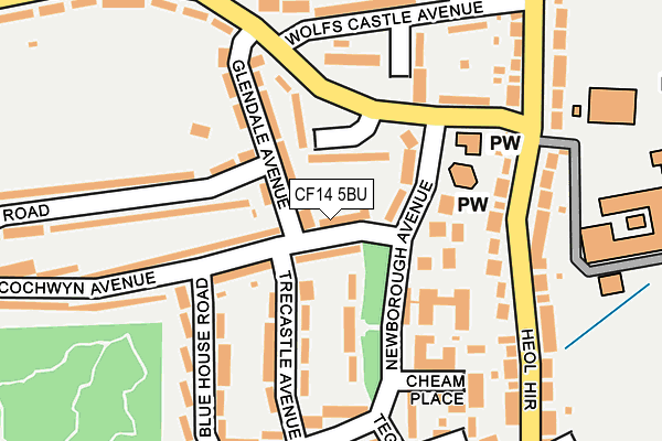 CF14 5BU map - OS OpenMap – Local (Ordnance Survey)