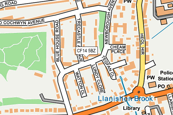 CF14 5BZ map - OS OpenMap – Local (Ordnance Survey)