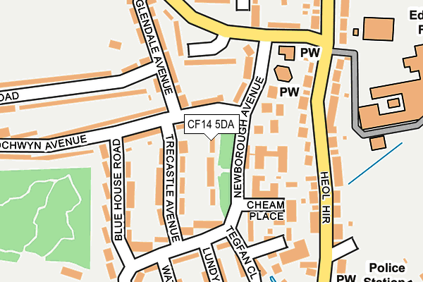 CF14 5DA map - OS OpenMap – Local (Ordnance Survey)