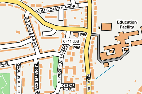 CF14 5DB map - OS OpenMap – Local (Ordnance Survey)