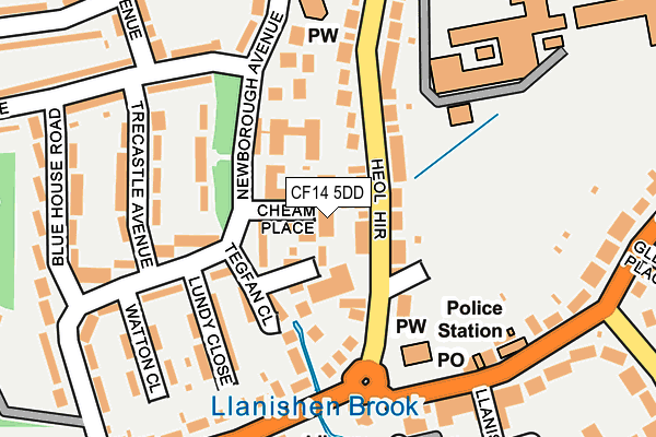 CF14 5DD map - OS OpenMap – Local (Ordnance Survey)