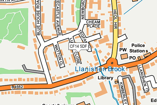 CF14 5DF map - OS OpenMap – Local (Ordnance Survey)