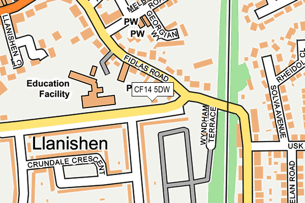 CF14 5DW map - OS OpenMap – Local (Ordnance Survey)