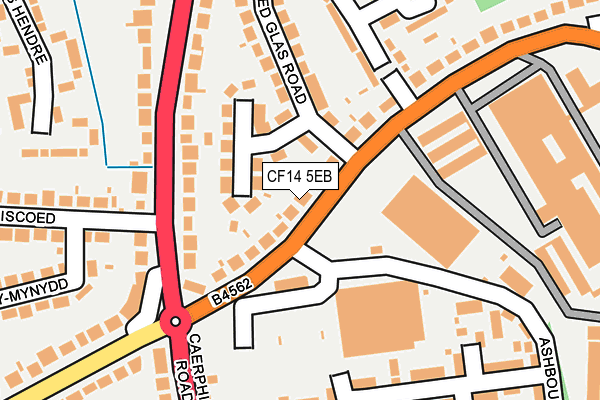 CF14 5EB map - OS OpenMap – Local (Ordnance Survey)