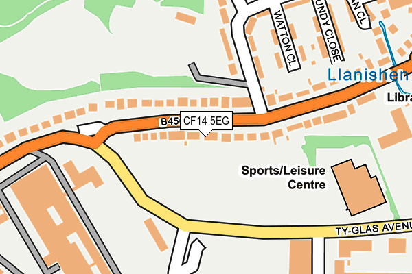 CF14 5EG map - OS OpenMap – Local (Ordnance Survey)