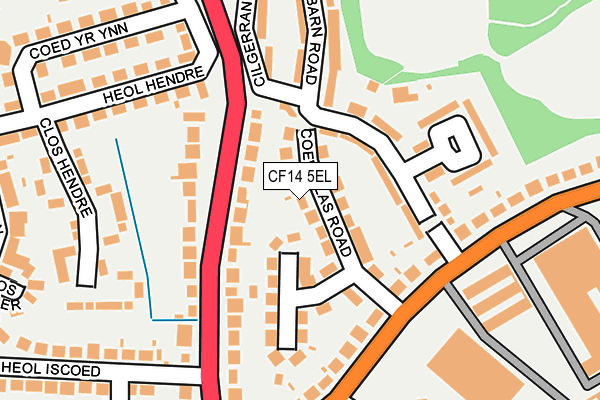 CF14 5EL map - OS OpenMap – Local (Ordnance Survey)