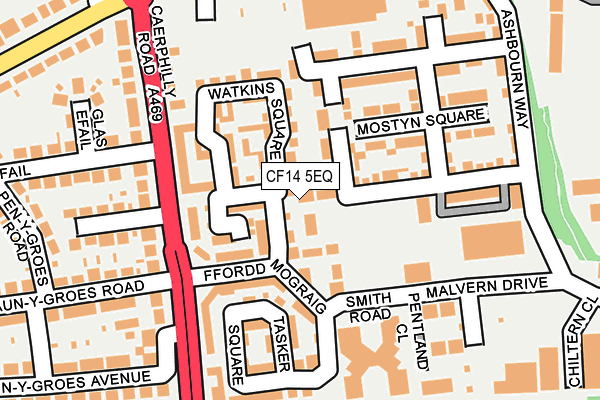CF14 5EQ map - OS OpenMap – Local (Ordnance Survey)