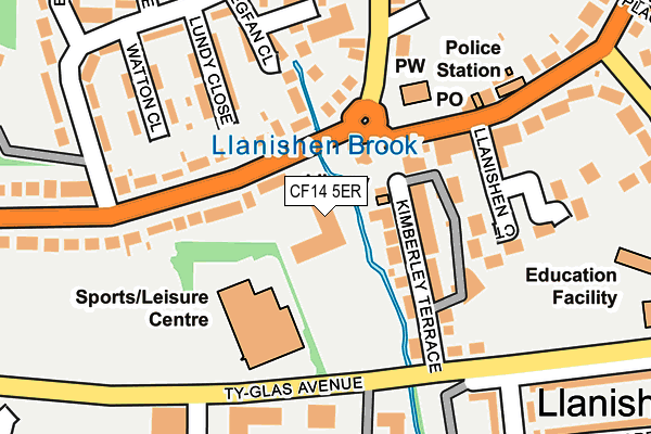 CF14 5ER map - OS OpenMap – Local (Ordnance Survey)