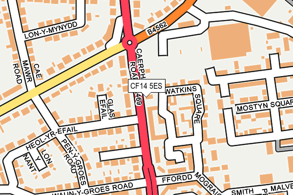 CF14 5ES map - OS OpenMap – Local (Ordnance Survey)