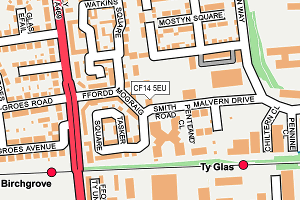 CF14 5EU map - OS OpenMap – Local (Ordnance Survey)