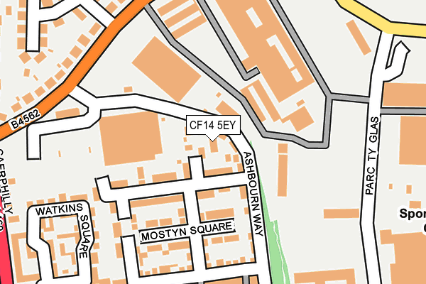 CF14 5EY map - OS OpenMap – Local (Ordnance Survey)