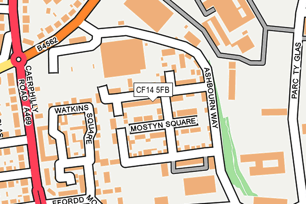 CF14 5FB map - OS OpenMap – Local (Ordnance Survey)