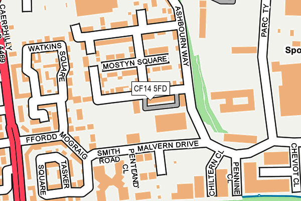 CF14 5FD map - OS OpenMap – Local (Ordnance Survey)