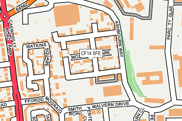 CF14 5FE map - OS OpenMap – Local (Ordnance Survey)
