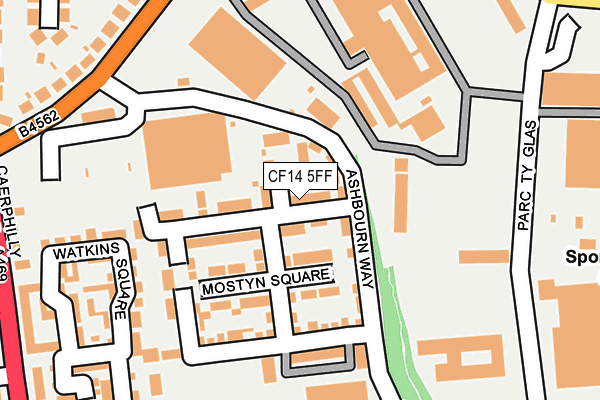 CF14 5FF map - OS OpenMap – Local (Ordnance Survey)