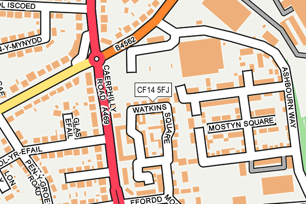 CF14 5FJ map - OS OpenMap – Local (Ordnance Survey)