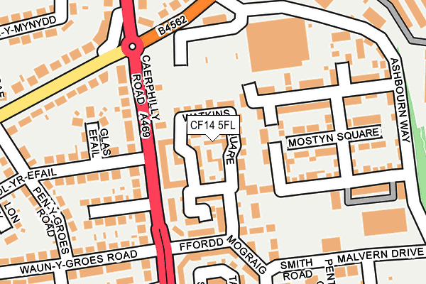 CF14 5FL map - OS OpenMap – Local (Ordnance Survey)