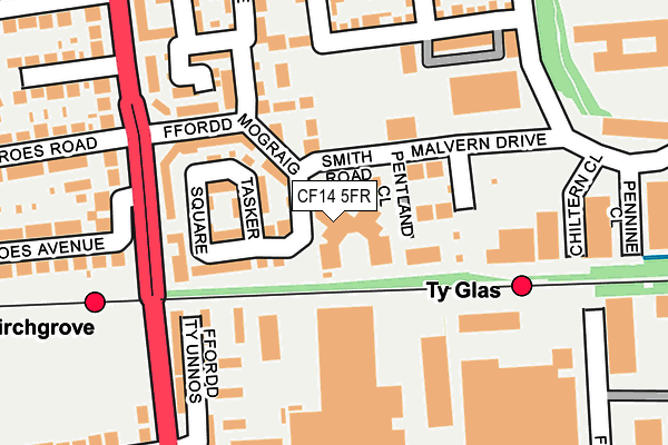 CF14 5FR map - OS OpenMap – Local (Ordnance Survey)