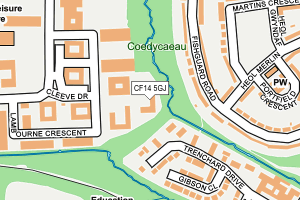 CF14 5GJ map - OS OpenMap – Local (Ordnance Survey)