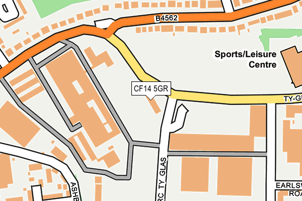 CF14 5GR map - OS OpenMap – Local (Ordnance Survey)