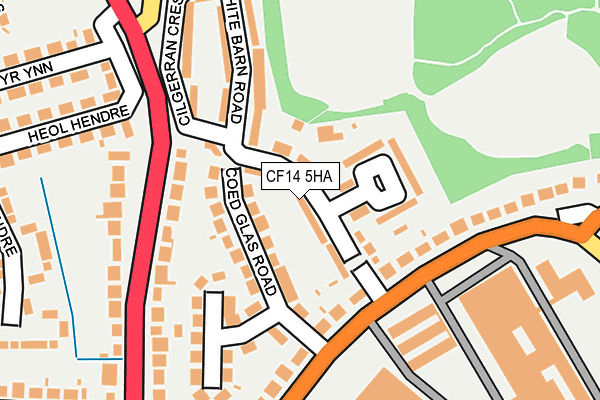 CF14 5HA map - OS OpenMap – Local (Ordnance Survey)