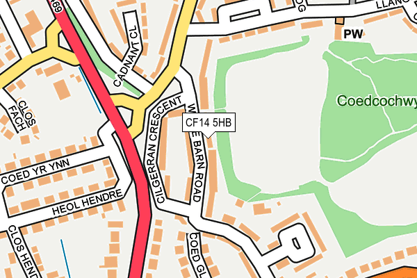 CF14 5HB map - OS OpenMap – Local (Ordnance Survey)
