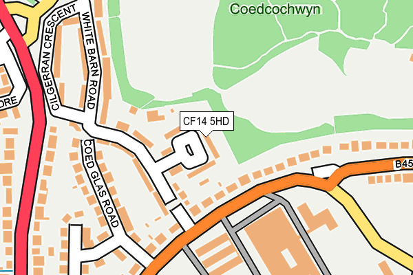 CF14 5HD map - OS OpenMap – Local (Ordnance Survey)