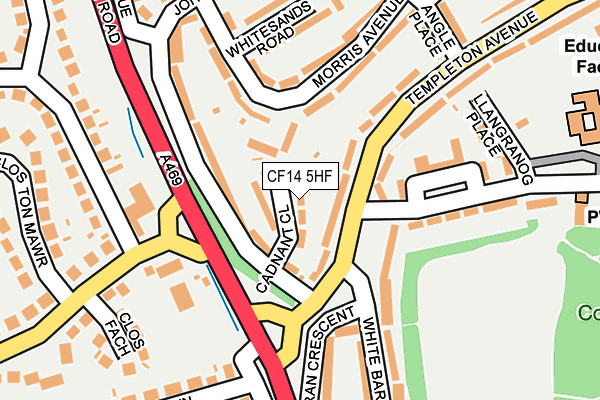 CF14 5HF map - OS OpenMap – Local (Ordnance Survey)