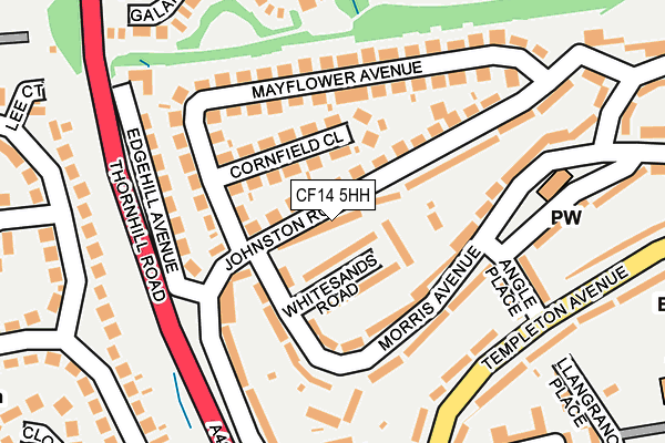 CF14 5HH map - OS OpenMap – Local (Ordnance Survey)