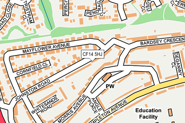 CF14 5HJ map - OS OpenMap – Local (Ordnance Survey)