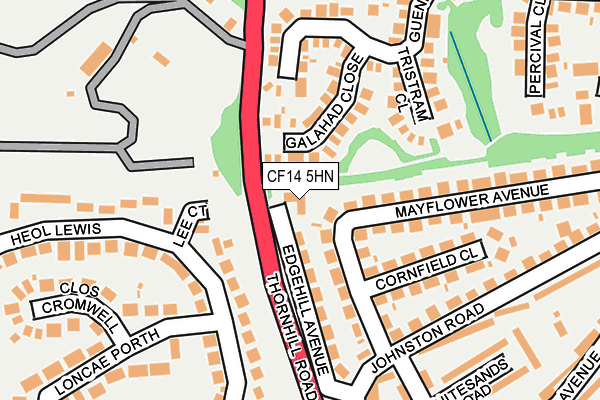 CF14 5HN map - OS OpenMap – Local (Ordnance Survey)