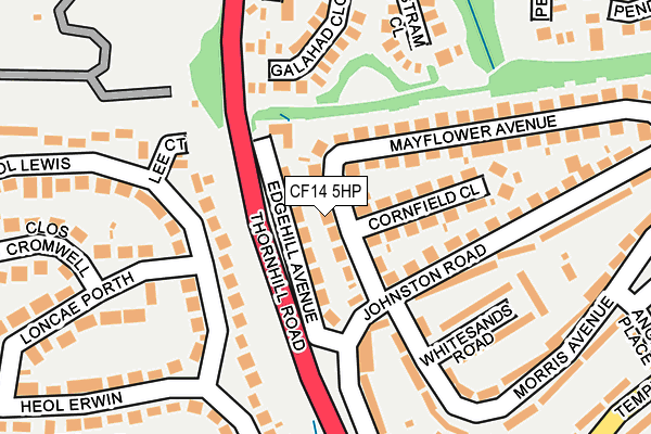 CF14 5HP map - OS OpenMap – Local (Ordnance Survey)