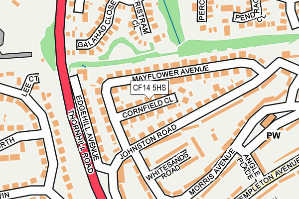 CF14 5HS map - OS OpenMap – Local (Ordnance Survey)