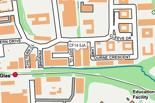 CF14 5JA map - OS OpenMap – Local (Ordnance Survey)