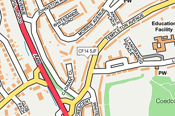 CF14 5JF map - OS OpenMap – Local (Ordnance Survey)