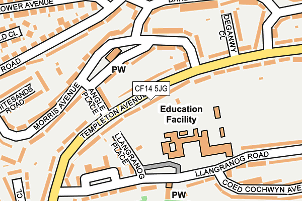 CF14 5JG map - OS OpenMap – Local (Ordnance Survey)