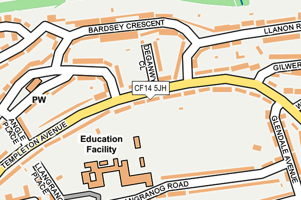 CF14 5JH map - OS OpenMap – Local (Ordnance Survey)