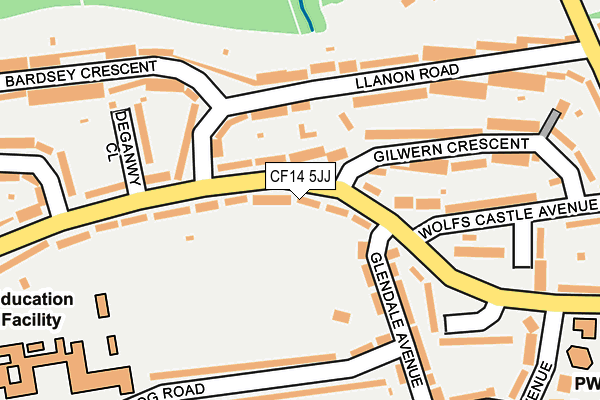 CF14 5JJ map - OS OpenMap – Local (Ordnance Survey)