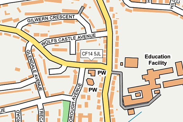 CF14 5JL map - OS OpenMap – Local (Ordnance Survey)