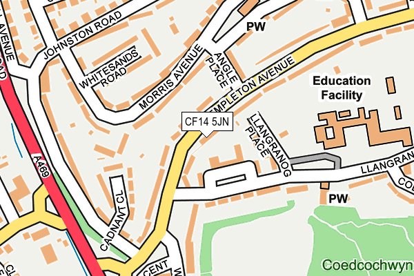 CF14 5JN map - OS OpenMap – Local (Ordnance Survey)
