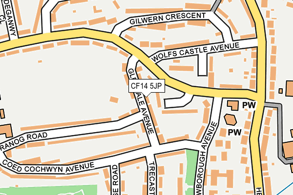 CF14 5JP map - OS OpenMap – Local (Ordnance Survey)